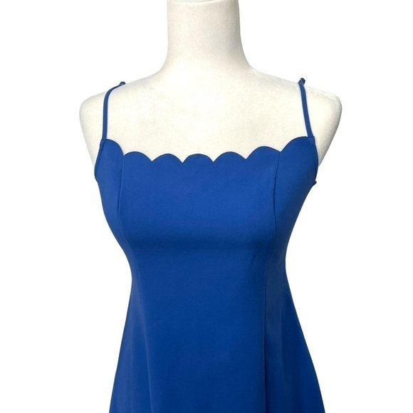 Likely Scalloped Spaghetti Strap Blue Dress - Size 6 - Picture 2 of 14